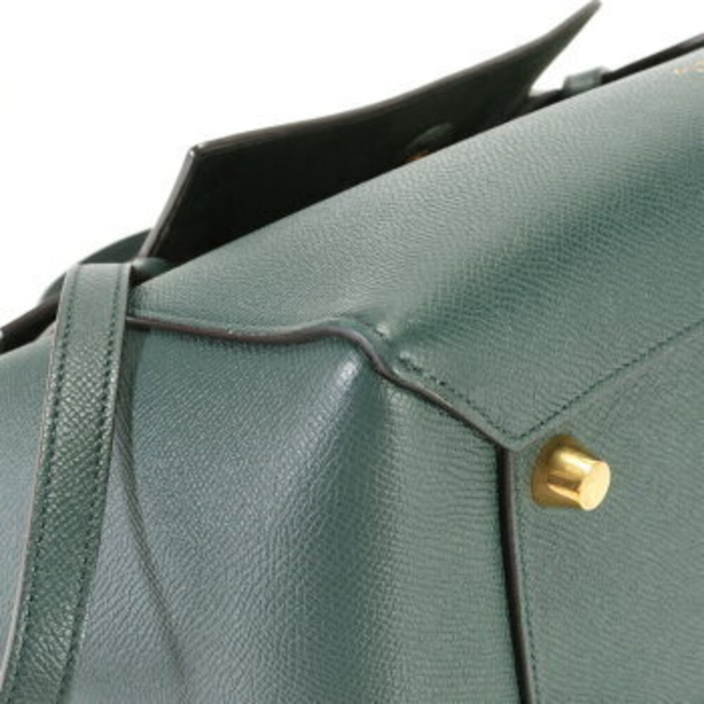 Celine belt bag leather handbag green tote top handles classic - Picture 6 of 13